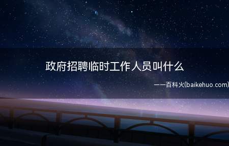 政府招聘临时工作人员叫什么