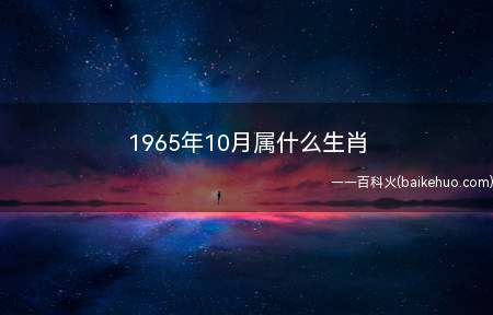 1965年10月属什么生肖