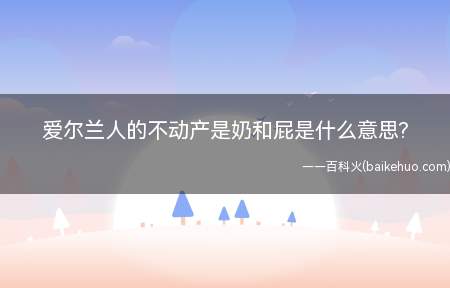 爱尔兰人的不动产是奶和屁是什么意思