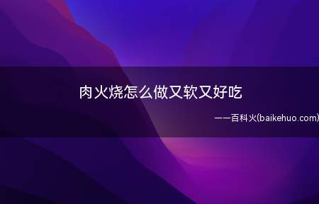 肉火烧怎么做又软又好吃（肉火烧怎么做又软又好吃的具体操作步骤）