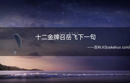 十二金牌召岳飞下一句（十二金牌召岳飞下一句是什么呢）