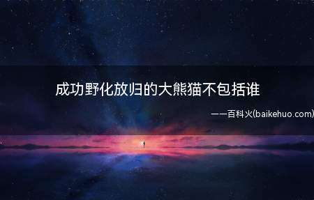 成功野化放归的大熊猫不包括谁