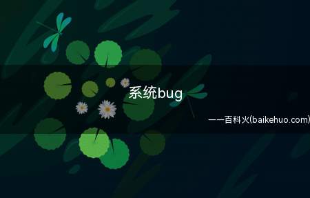 系统bug(BUG一词的原意是“臭虫”或“虫子”)