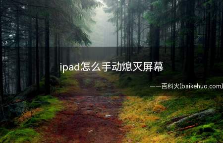 ipad怎么手动熄灭屏幕（演示机型:ipad air4系统）