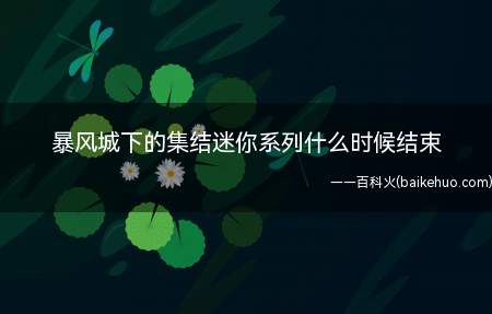 暴风城下的集结迷你系列什么时候结束