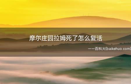 摩尔庄园拉姆死了怎么复活