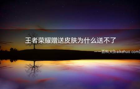 王者荣耀赠送皮肤为什么送不了