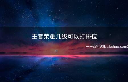 王者荣耀几级可以打排位