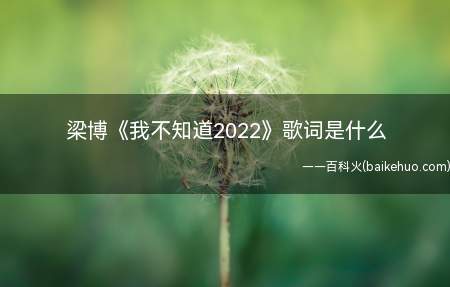 梁博《我不知道2022》歌词是什么（梁博新歌《我不知道2022》暖心上线）