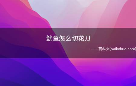 鱿鱼怎么切花刀