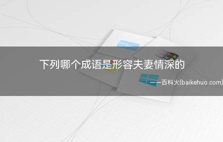 下列哪个成语是形容夫妻情深的(哪个成语是形容夫妻情深)