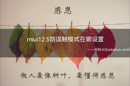 miui12.5防误触模式在哪设置（miui12）