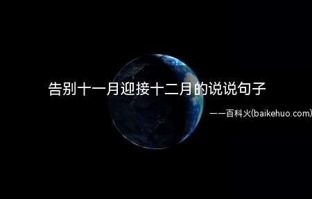 告别十一月迎接十二月的说说句子