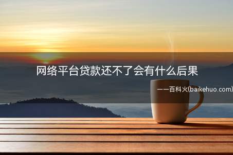 网络平台贷款还不了会有什么后果