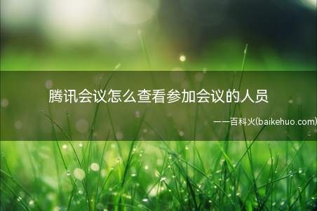 腾讯会议怎么查看参加会议的人员