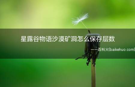星露谷物语沙漠矿洞怎么保存层数(没有mod的情况下不保存层数)