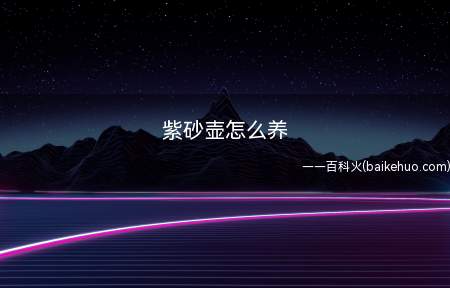 紫砂壶怎么养