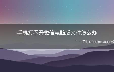 手机打不开微信电脑版文件怎么办