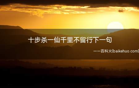 十步杀一仙千里不留行下一句(“十步杀一仙,千里不留行”)