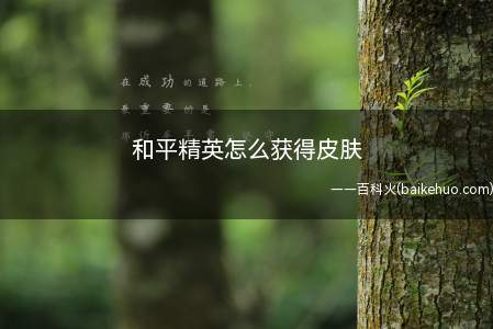 和平精英怎么获得皮肤（和平精英手游怎么获得皮肤）
