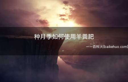 种月季如何使用羊粪肥(想给月季施一点羊粪肥,需要先将肥料消毒)