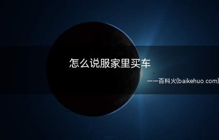 怎么说服家里买车(买车的价格最好符合自己的经济实力)