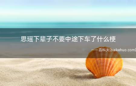 思瑶下辈子不要中途下车了什么梗是什么梗(范思瑶下辈子不要中途下车了什么梗)