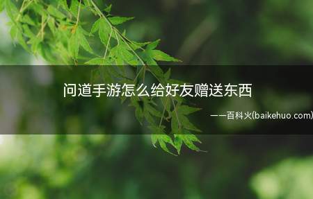 问道手游怎么给好友赠送东西(手游好友度达不到5000怎么办)