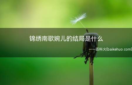 锦绣南歌婉儿的结局是什么
