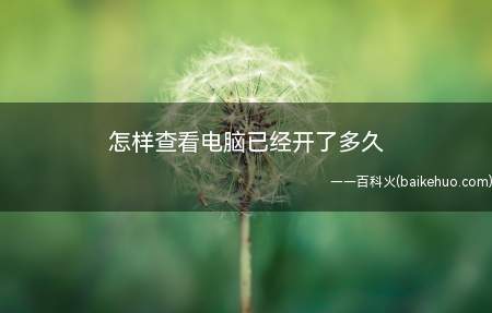 怎样查看电脑已经开了多久(电脑开到现在了怎样查看)