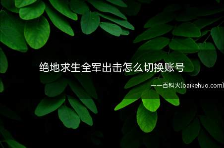 绝地求生全军出击怎么切换账号(绝地求生全军出击游戏怎么切换)