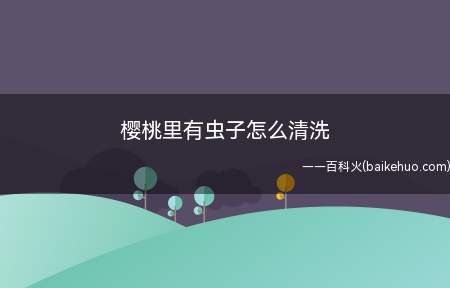 樱桃里有虫子怎么清洗
