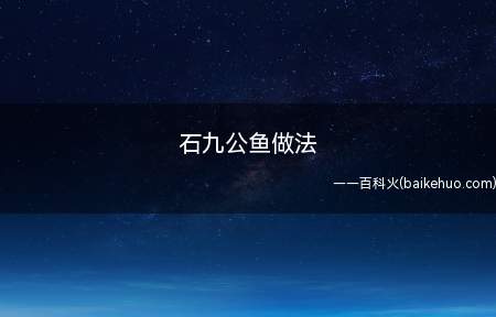 石九公鱼做法