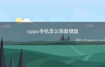 oppo手机怎么恢复键盘（oppo手机如何恢复键盘设置）