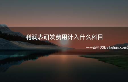 利润表研发费用计入什么科目(研发支出的时候账务处理)