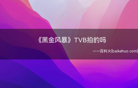 《黑金风暴》TVB拍的吗(《黑金风暴》TVB拍的吗 什么是合拍剧)