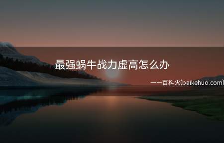 最强蜗牛战力虚高怎么办