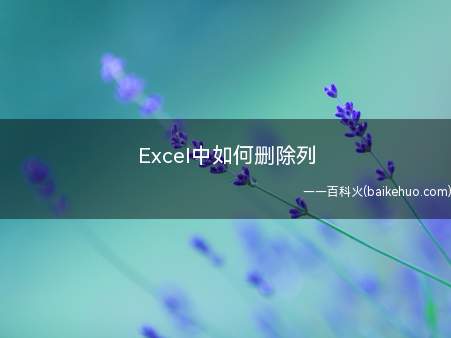 Excel中如何删除列