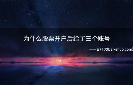 为什么股票开户后给了三个账号(一码通账号分别是什么)