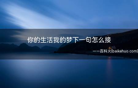 你的生活我的梦下一句怎么接