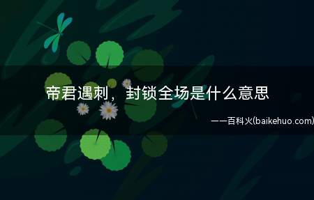 帝君遇刺,封锁全场是什么意思(o神遇袭,封锁全场!)