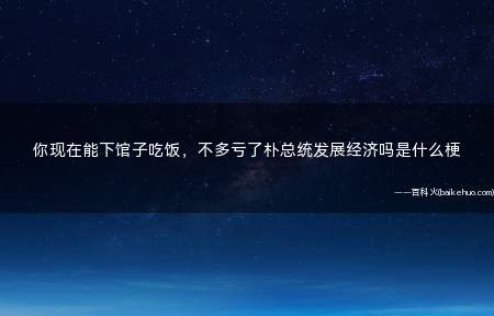 你现在能下馆子吃饭,不多亏了朴总统发展经济吗是什么梗
