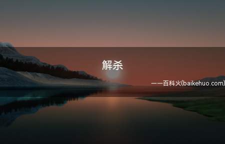 解杀是什么意思(释义:游戏中,被进攻的一边为了更好地解决正对面的进攻)