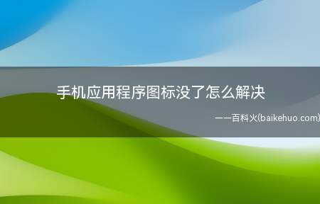 手机应用程序图标没了怎么解决(手机应用程序图标没了怎么办)