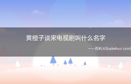 黄橙子谈宋电视剧叫什么名字