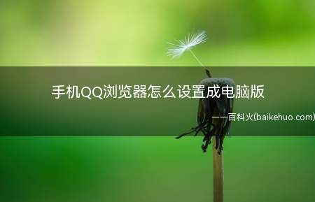 手机QQ浏览器怎么设置成电脑版