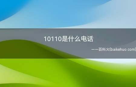 10110是什么电话