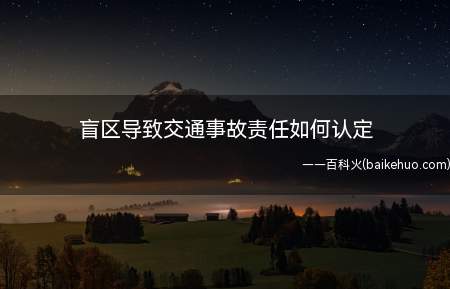 盲区导致交通事故责任如何认定(盲区导致交通事故责任认定)