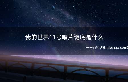 11号唱片是一张让人会感到不安的唱片,里面记录的不是音乐,而