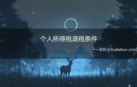 个人所得税退税条件(个人所得税退税的条件是什么)